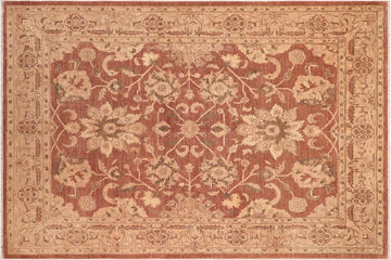 handmade Traditional Kafkaz Chobi Ziegler Brown Tan Hand Knotted RECTANGLE 100% WOOL area rug 8 x 10